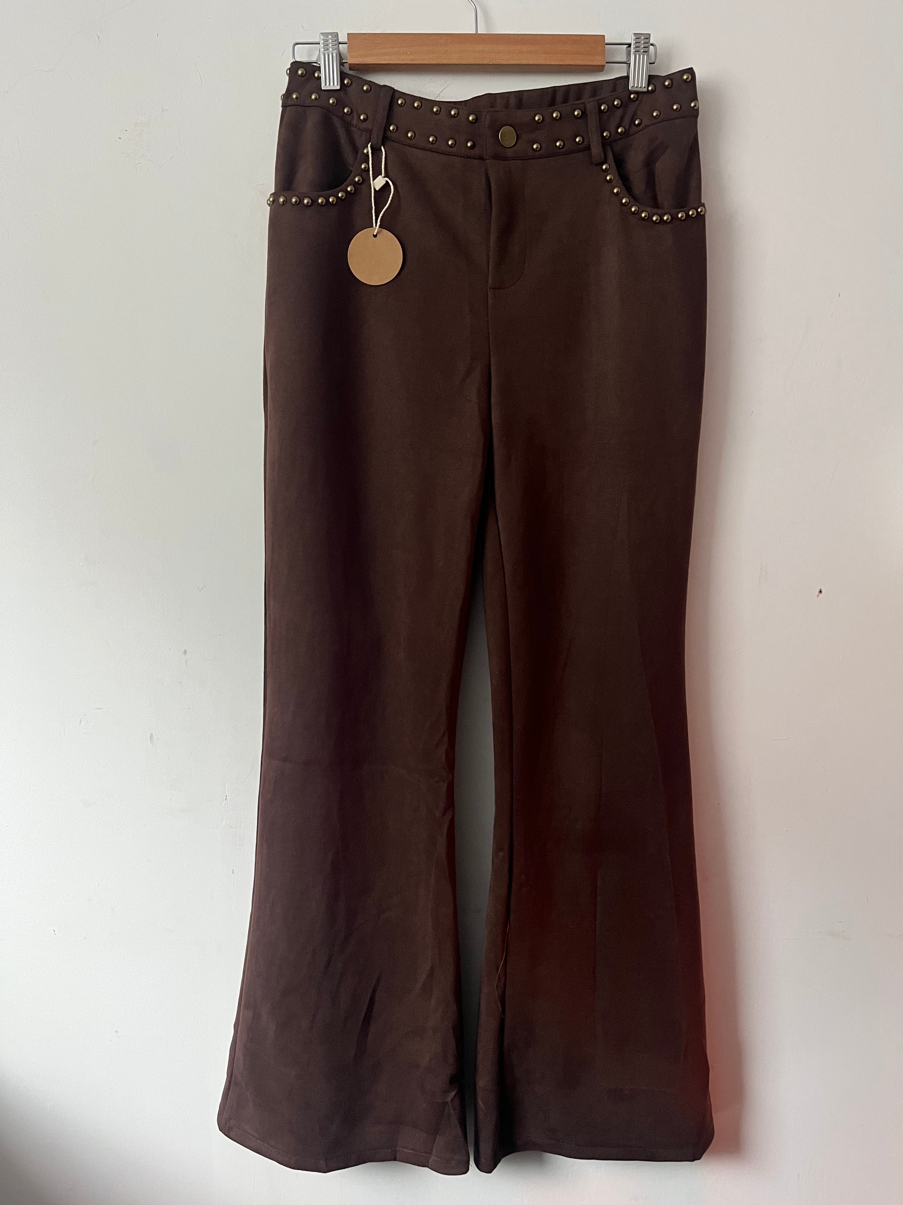 Pantalón gamuzado café