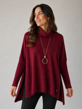 Swetter poncho granate