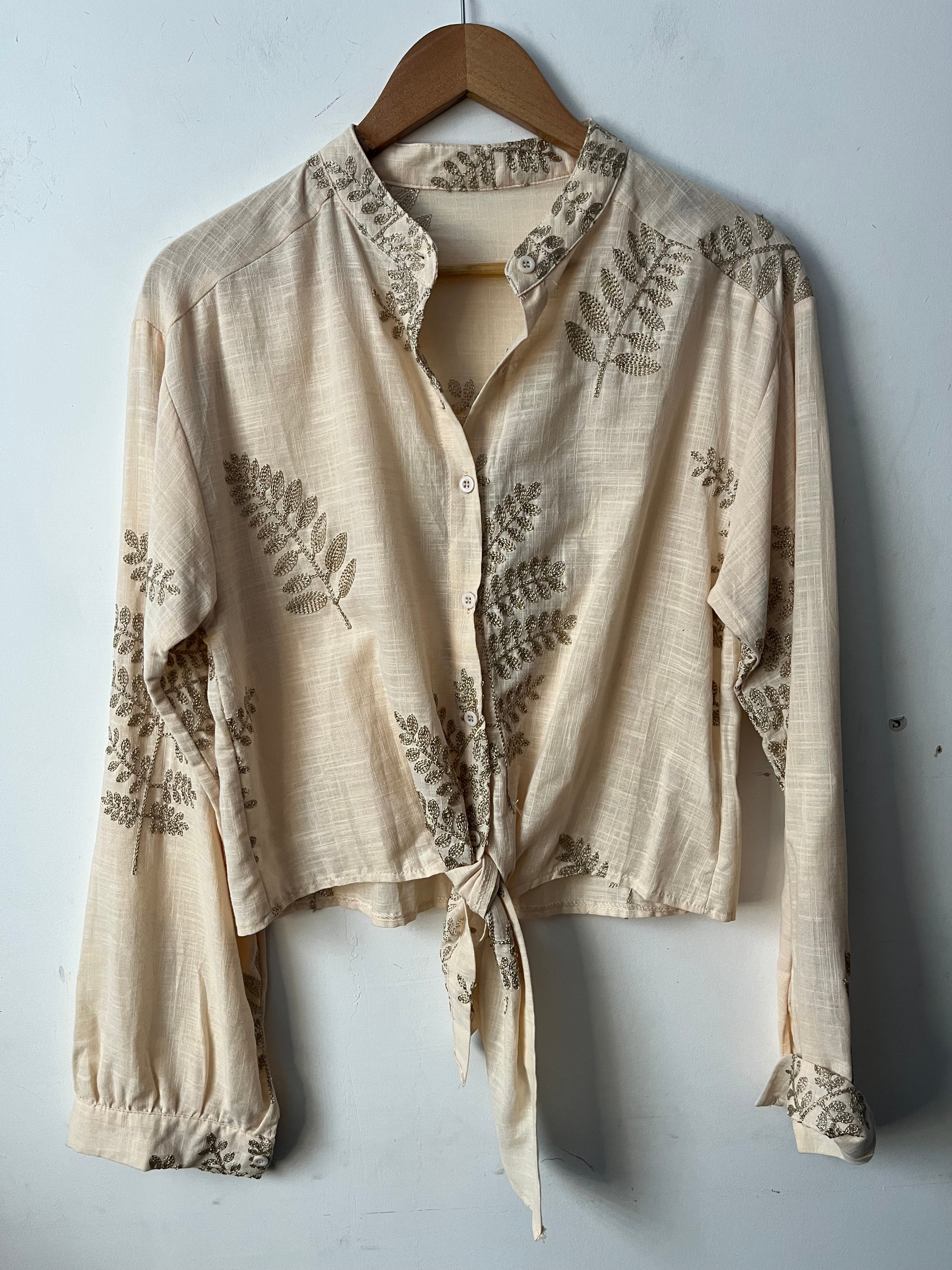 Blusa viscosa beige